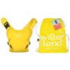 WaterLand Marsupio innovativo seggiolino per acqua e terra, giallo, cinghia toracica impermeabile per bambini con cinghie regolabili, seggiolino leggero per il trasporto per piscina e spiaggia