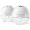 KISSBOBO K6 Tiralatte Elettrico Mani Libere Doppio, Portatile e Discreto, 4 Modalità 19 Livelli, Aspirazione 280mmHg, Pausa e Memoria, BPA-Free, per Allattamento Quotidiano, Bianco 2 Pezzi