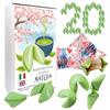 D&D Fun Cookies BISCOTTI della FORTUNA con sapori ASIATICI Biscotti della fortuna al gusto di MATCHA Per le feste Biscotti della fortuna cinesi Biscotti confezionati singolarmente (20, S, Matcha)