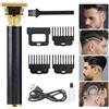 AURUZA Rasoio professionale per barba e capelli da uomo, senza fili, ricaricabile, con rasoio a T zero, display LCD e batteria a lunga durata (nero)
