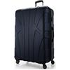 Suitline - Valigia Trolley rigido grande ABS TSA 4 ruote, 85 cm, 160 litres, Blu scuro