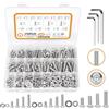 VIGRUE Set di 360 viti in acciaio inox 304, M5, M6, M8, viti filettate con dadi, rondelle e chiavi a brugola in scatola