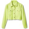 Desigual, Giacca straight cropped denim, Cotone, Verde, L