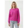 Desigual, Maglione trasparente tinta unita, Rosso, L