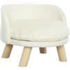 PawHut Divano cane cuscino mini 40.5x40.5x33cm crema bianco