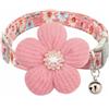 YEAMLTE Collare per Cani Regolabile conFiori 3D, Collare Cane Taglia Piccola con Strass, Collare Cane Femmina di Fiori Decorativo con Campana, per Gatti, Cuccioli Piccola (Rosa)