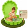 Ondis24 Conchiglia d'acqua, sabbiera in 2 pezzi, in plastica, con coperchio, verde lime, 87 cm