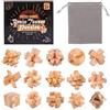 Holzsammlung Set da 15 Rompicapo Legno, Giochi Rompicapo Gioco Intelligenza, Classico Rompicapi Giocattoli di Legno 3D Puzzle Rompicapo Regalo per Adulti Bambini Adolescenti, 4.5cm