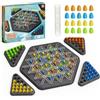 KAHEIGN Gioco Triangolo a Catena, 22CM Gioco da Tavolo Interattivo con Picchetti con 84 Pezzi Degli Scacchi, 44 Elastici - Giochi da Tavolo per Famiglie da 2 a 4 Giocatori, dai 3 Anni in Su