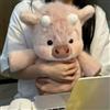 Hi-Y2Kgirls Mucca di peluche da 45 cm che corre, Running Cow Plush, peluche interattivo con zampe mobili, giocattolo di peluche a forma di cinghiale, regalo per bambini e bambine (Rosa)