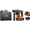 AEG BBH18BL2-502C Tassellatore SDS-Plus Brushless 18V, 2 batterie da 5.0ah, Forare Fino a 26mm, Energia di Impatto Pari a 2.5 J, Con Doppio Sistema Anti-Vibrazione, per Forare e Scalpellare