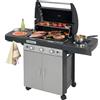 Campingaz 3 Series Classic L Plus Barbecue Grill a 3 Bruciatori con Fornello Laterale, Nero/Argento, 144 x 66 x 147 cm