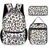 Amabery Set di 3 zaini con stampa leopardata personalizzata, zaino per computer portatile di grande capacità, per adulti, lavoro e viaggio, Leopardo 10, standard, Casual
