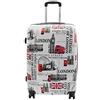 House of Luggage London City Print Valigia 4 Ruote Espandibile Bagagli Borse da Viaggio HLG9620, bianco, M, Bagagli
