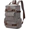 DORRISO Elegante Vintage Zaino Uomo Grande Borsa da Scuola 17.3 Pollici PC Portatile Borse con Maniglia per Viaggio Escursionismo Quotidiano Università Lavoro All'aperto Tela Uomo Backpack Grigio