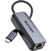 WAVLINK Adattatore Ethernet 5G USB-C, da USB-C a LAN | Cassa in alluminio, leggera, compatibile con laptop, MacBook, XPS, iPad Pro, cavo CAT6 e USB3.1 necessari