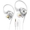 Yeabomy Ak3file, auricolari in-ear cablati per gaming, bassi profondi, cuffie in-ear HiFi con driver dinamico 1DD da 10 mm, cavo rimovibile IEM per musica, videogiochi, videochiamate (bianco)