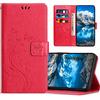 JZASES Cover per Oppo A80 5G / OPPO A3 PRO 5G / OPPO K12X 5G, Custodia in Pelle PU con Slot per Schede, Magnetica Portafoglio Cover per Oppo A80 5G / OPPO A3 PRO 5G / OPPO K12X 5G, Rosso Rosa