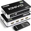 Kinivo - Switch HDMI ad alta velocità con telecomando wireless a infrarossi e presa UK, supporta video in 3D e 1080p