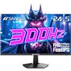 SANSUI - Monitor da gioco, 24,5, 300Hz 240Hz FHD 1080P 1ms FPS PC, HDR, FreeSync, DisplayPort x2 HDMI x2, Fast IPS, 120% sRGB, Jack audio, supporto VESA, compatibile