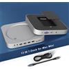 Rytaki Pro 13 in 1 Mac Mini Dock con custodia per disco rigido per Mac Mini M1 con slot SSD/HDD, HDMI, VGA, 2 * USB 3.0, 2 * USB 2.0, TF/SD, Jack video/audio per Mac Mini 2018/2020