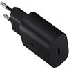 Acce2S Caricabatterie rapido per Samsung Galaxy A15, A55, A25, A35, A05s, S24, S24 Ultra, S24+, S23 FE... USB-C 25W TA-800 Nero