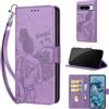 SIENIANLINE Cover per Google Pixel 8 Pro custodia portafoglio Viola | 3 scomparti carte, 1 tasca banconote, Chiusura magnetica, Supporto, Pelle PU flip cover per Pixel 8 Pro
