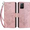 SIENIANLINE Cover per Xiaomi Redmi Note 12s 4G custodia portafoglio Oro Rosa | 3 scomparti carte, 1 tasca banconote, Chiusura magnetica, Supporto, Pelle PU flip cover per Redmi Note 12s 4G