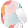 Velluxion Tappetino per mouse con linee bohémien, 15,2 x 20,3 cm, design minimalista, tappetino per mouse portatile ad angolo ovale con base antiscivolo per computer portatile
