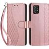 SIENIANLINE Cover per Samsung Galaxy A53 5G custodia portafoglio Cubo - Oro Rosa | 3 scomparti carte, 1 tasca banconote, Chiusura magnetica, Supporto, Pelle PU flip cover per Samsung A53 5G