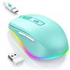 seenda Mouse Wireless con Jiggler Illuminazione RGB 2000 DPI Blu