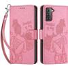 SIENIANLINE Cover per Samsung Galaxy S21 Plus custodia portafoglio Rosa | 3 scomparti carte, 1 tasca banconote, Chiusura magnetica, Supporto, Pelle PU flip cover per Samsung S21 Plus
