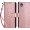 SIENIANLINE Cover per Xiaomi Redmi 7a PU Pelle Custodia Flip Cubo - Oro Rosa