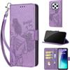SIENIANLINE Cover per Xiaomi Redmi 14C / A3 Pro custodia portafoglio Viola | 3 scomparti carte, 1 tasca banconote, Chiusura magnetica, Supporto, Pelle PU flip cover per Xiaomi Poco M7 / C75