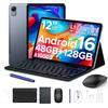 Easerush P12 Tablet 12 Pollici 2.4K Tablet Android 16,120Hz,48GB+128GB/2TB TF,Grigio