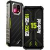 Ulefone Armor 22 Outdoor Smartphone Android 15, 16GB RAM+256GB ROM/512GB TF, 6,58 Zoll FHD+ 120Hz Display, 64MP Nachtsichtkamera, 6600mAh Akku 33W, Dual SIM 4G, NFC, GPS, IP68/IP69K Wasserdicht, Grün