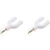 Generic 2 set di 3,5 mm doppio jack Y audio splitter cuffie adattatore bianco