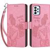 SIENIANLINE Cover per Samsung Galaxy A23 4G/5G PU Pelle Custodia Flip Rosa