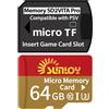 Sunloy PS Vita Scheda di memoria SD2Vita 6.0 con scheda Micro SD da 64 GB, scheda di memoria flash microSDXC UHS-I ad alta velocità con adattatore per schede SD PSV 1000/2000 PSTV FW 3.60 HENkaku Enso System