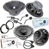 EvoTuning Kit 6 Casse Altoparlanti Focal Anteriori e Posteriori per Fiat 500 312, 500 Abarth 595 695 dal 2007, Set Focal ASE+ACX 165, 2 Woofer, 2 Tweeter, 2 Coassiali + 4 Anelli e Cavi Adattatori