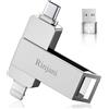 Rinjani [Senza App]Chiavetta USB 256GB,Memoria Esterna per iPhone Certificata Apple, 3 in 1 Chiavetta USB C, Pendrive MFI Lightning, Pennetta USB 3.0 Memoria per iPhone,iPad,Android OTG,Mac e PC