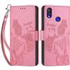 SIENIANLINE Cover per Xiaomi Redmi Note 7 PU Pelle Custodia Flip Rosa