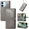 Fertuo Cover per Realme Note 70T / 70, Custodia Portafoglio a Libro in Pelle Flip Case con Porta Carte, Chiusura Magnetica e Stand [Disegni di Mandala] Interno Silicone Sottile Antiurto, Grigio
