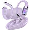 DUSONLAP AI Cuffie Traduzione Simultanea, 3-in-1 Bluetooth 6.0 Cuffie Traduzione con 165 Lingue/8 Modalità, 45 Ore Open Ear Auricolari Bluetooth con APP e Codice Autorizz Permanente per Viaggi/Affari, Viola