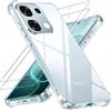 Yohii Cover per Oppo A6 Pro 5G/4G con 2 Pezzi Vetro Temperato, [Protezione Fotocamera] Custodia Antiurto Chiaro, TPU Morbido Silicone Antigraffio Anti Ingiallimento Case, Trasparente