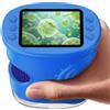 ASPOVEN Microscopio Digitale Bambini 1000X, Microscopio Portatile con Schermo IPS 2 Pollici, 8 LED Luce Regolabile, Foto e Video, Regalo di Compleanno per Bambini Ragazzi e Ragazze (Blu)