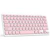 TQQ Tastiera Bluetooth Ricaricabile per iPad, Air, Pro, Mini, Samsung Tablet, Android e Windows, Tastiera Wireless, Rosa