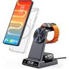 SwanScout Caricatore magnetico per Samsung S26 Ultra, base di ricarica wireless 3 in 1 per Galaxy S25/S24/S23/Z Fold/Z Flip, per Galaxy Watch 8/8 Classic/Ultra/7/6/5, Galaxy Buds 3 Pro/3 (senza adattatore)