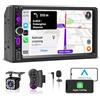 KMUTZY Autoradio 2 DIN Compatibile con Wired Carplay & Android Auto,7 Pollici Touchscreen Stereo Bluetooth con Schermo, Radio Auto con Mirror Link,FM,SWC,USB,Type-C de Recharge,Telecamera Posteriore