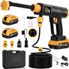 Flaow 80Bar Idropulitrice a Batteria Collegamento a Rubinetto Diretto, Idropulitrice Portatile Ugello 6 in 1 e Controllo Pressione Regolabile per Giardino, Auto e Pulizie Esterne